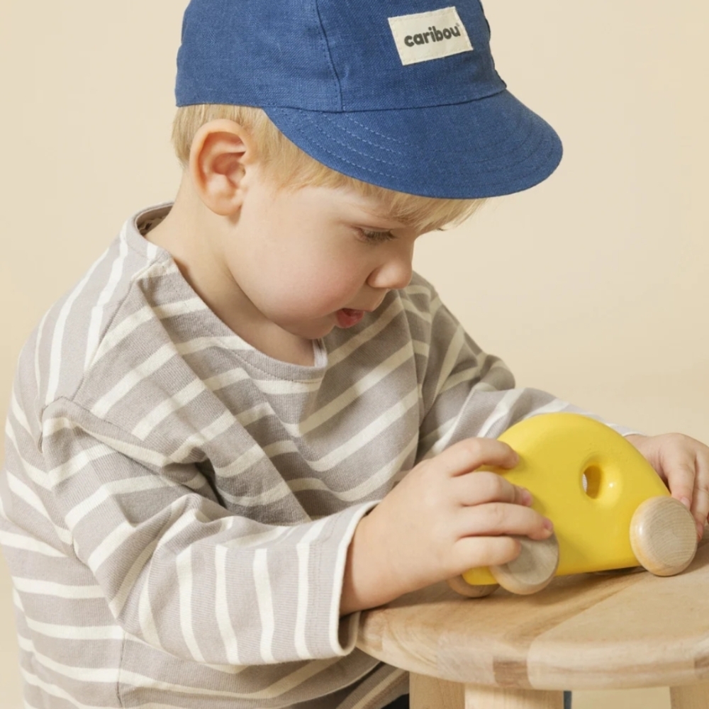 Caribou Blue Linen Cap Kids Cycling